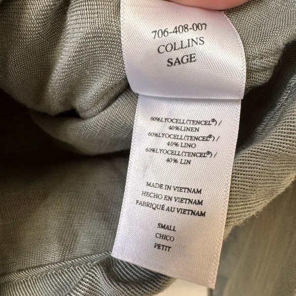 ASO Rails Collin’s Utility Sage Green Jacket Lyocell-Linen Blend Small - Picture 12 of 14